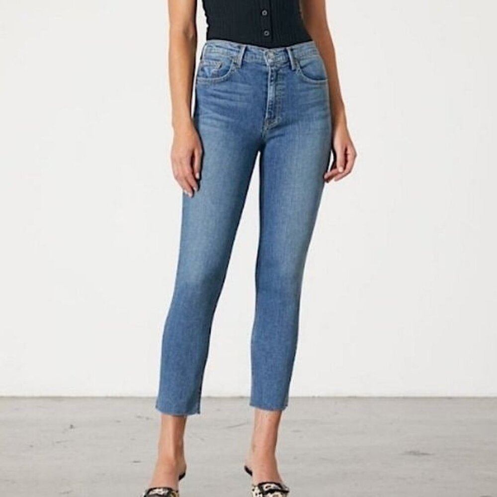 GRLFRND Reed Cropped High Rise Skinny Jeans in Come Over Wash Size 30